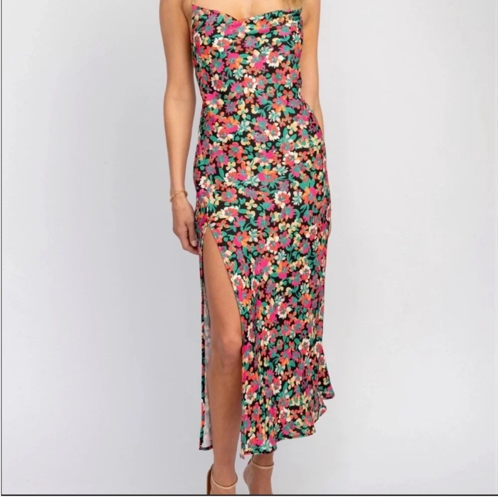 Resa Madison slip dress in Casablanca cowl neck open back midi medium - Picture 2 of 10